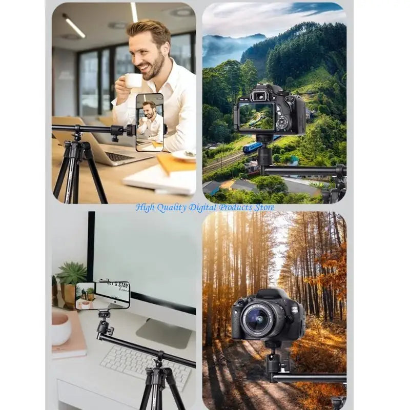 Professional Tripod Foldable Design for Video Recording Adjustable Height Stand Electronics DealSniper.net