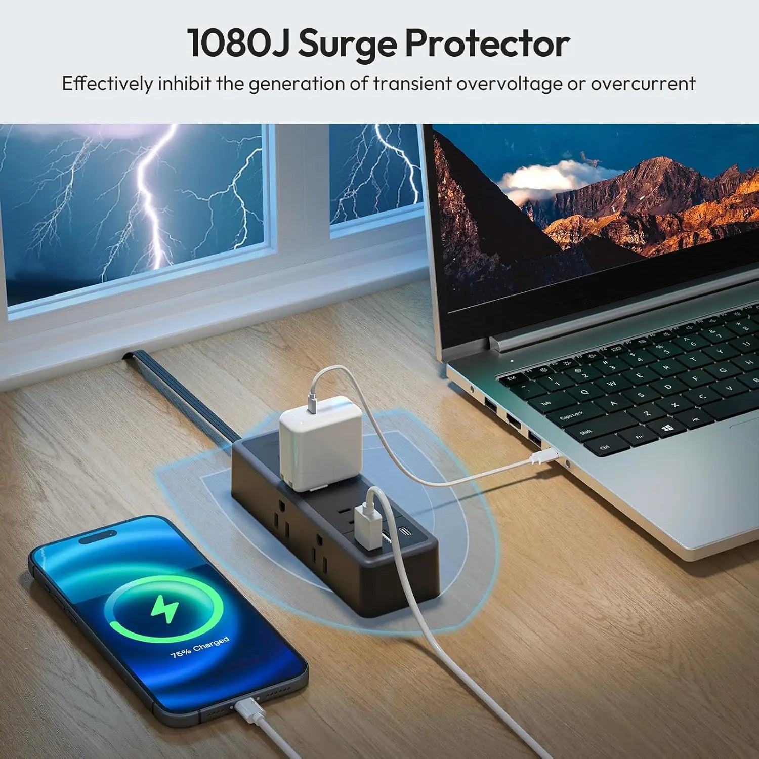6-Outlet Power Strip Extension Power Cord Travel Adapter Electronics DealSniper.net