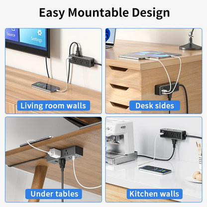 6-Outlet Power Strip Extension Power Cord Travel Adapter Electronics DealSniper.net