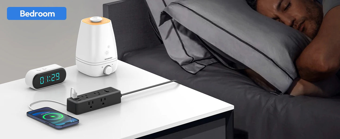 6-Outlet Power Strip Extension Power Cord Travel Adapter Electronics DealSniper.net