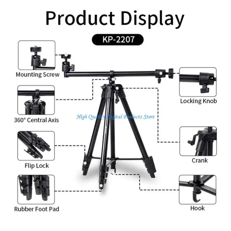 Professional Tripod Foldable Design for Video Recording Adjustable Height Stand Electronics DealSniper.net