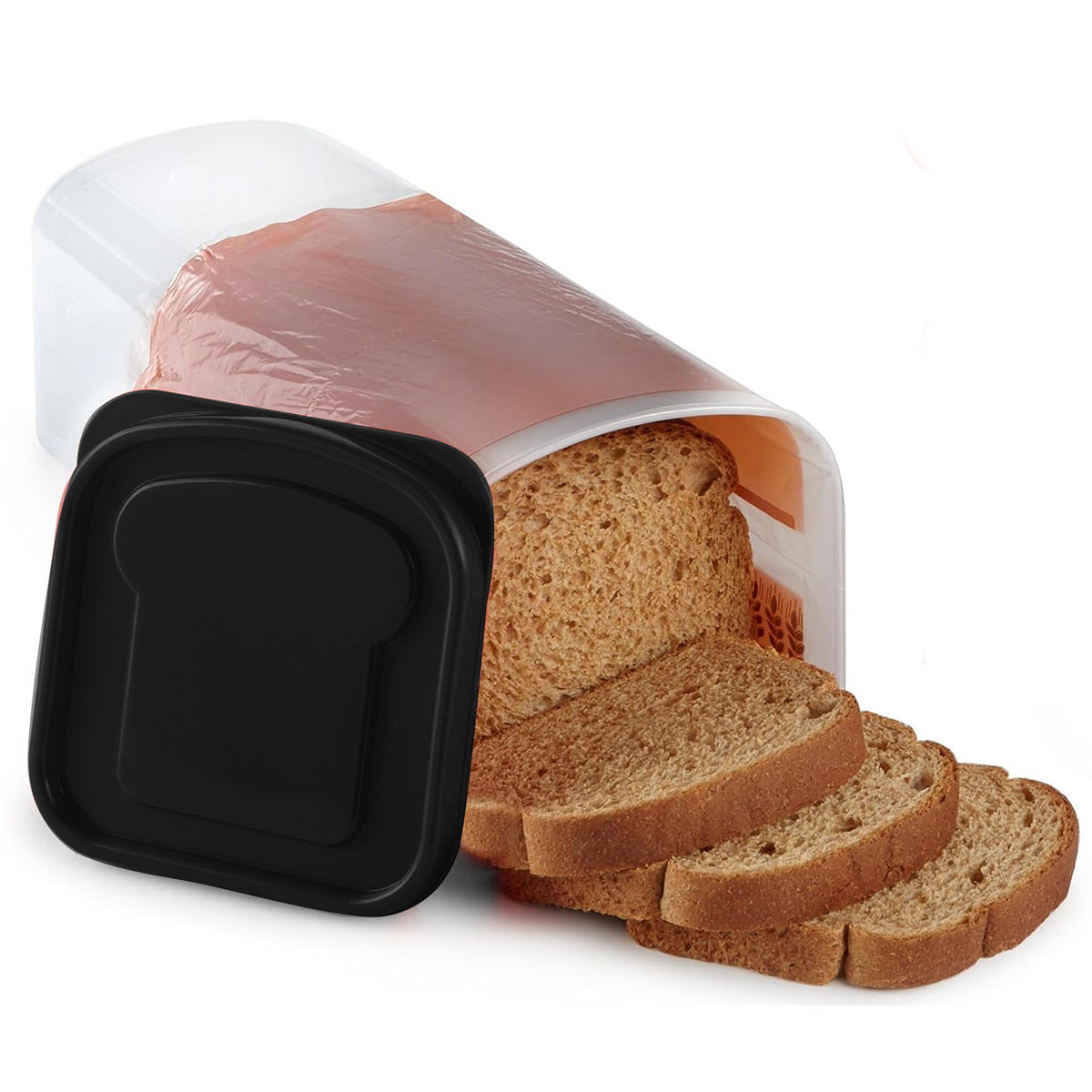 Rectangular Bread Box With Handle Translucent Cake Container Kitchen dealsniper-net Black Paper Box Packaging