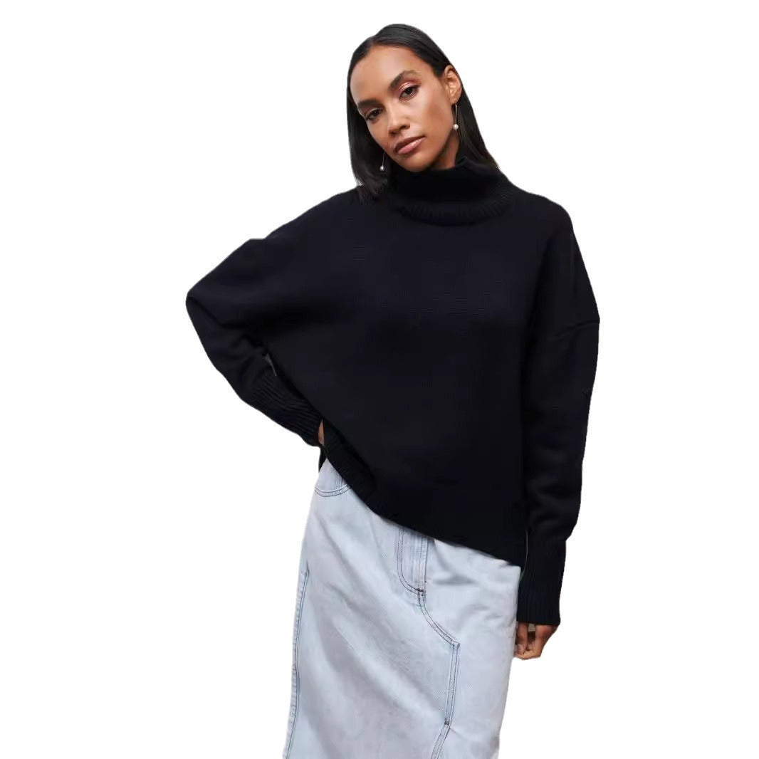 Winter Turtleneck Sweater Ins Solid Color Long Sleeve Pullover Women null Black 2XL
