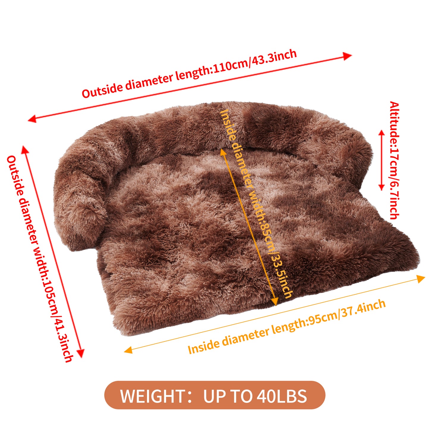 Calming Dog Bed Fluffy Plush Dog Mat For Furniture Protector Pets dealsniper-net