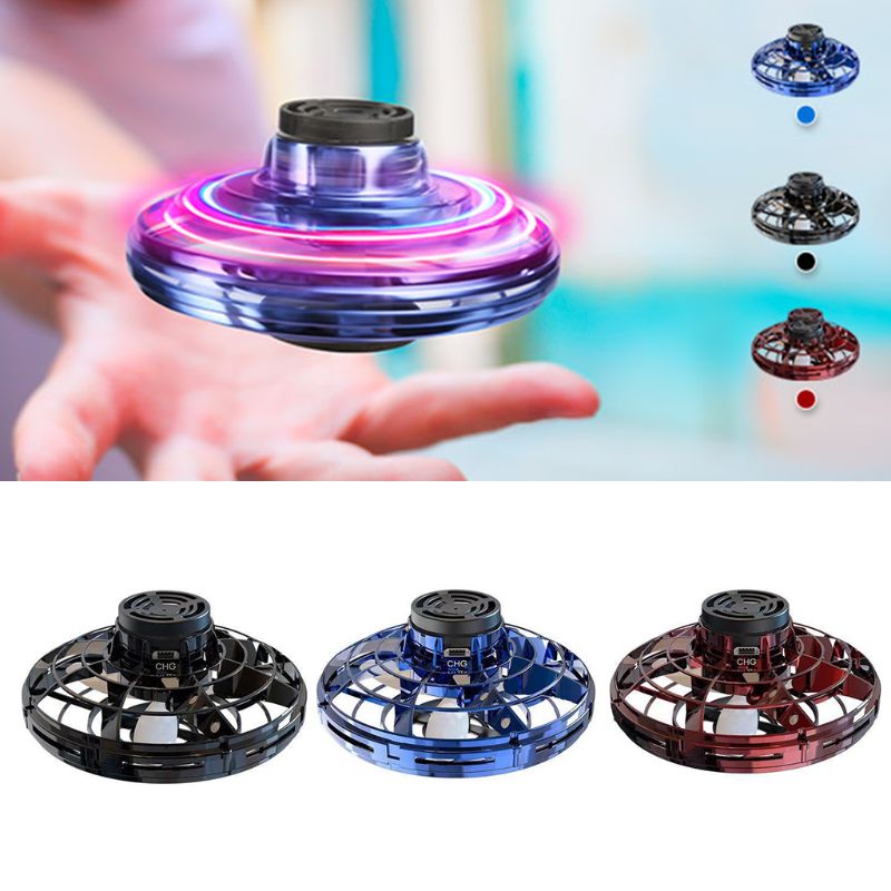 Mini Fingertip Gyro Interactive Decompression Toy Drone LED UFO Type Flying Helicopter Spinner Toy Kids Kids dealsniper-net 3pc Set