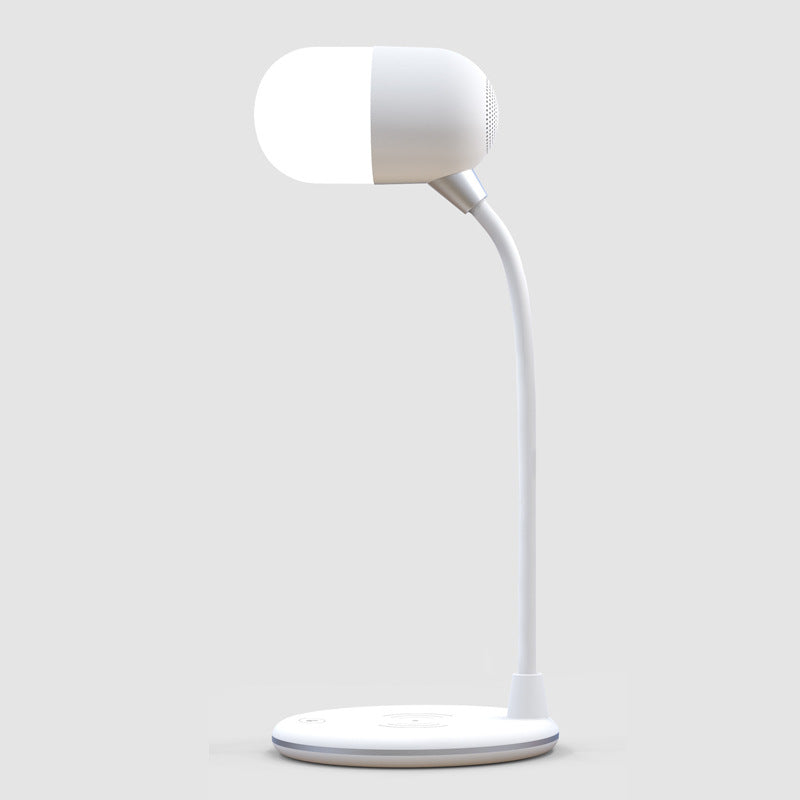 3 IN 1 Desk Lamp With Qi Wireless Charger Bluetooth Speaker House BlenderJuice.com CJ White USB 1pcs