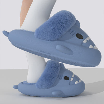 Winter Shark Slippers Detachable Warm Fuzzy Slippers Bedroom House Shoes Women Women dealsniper-net