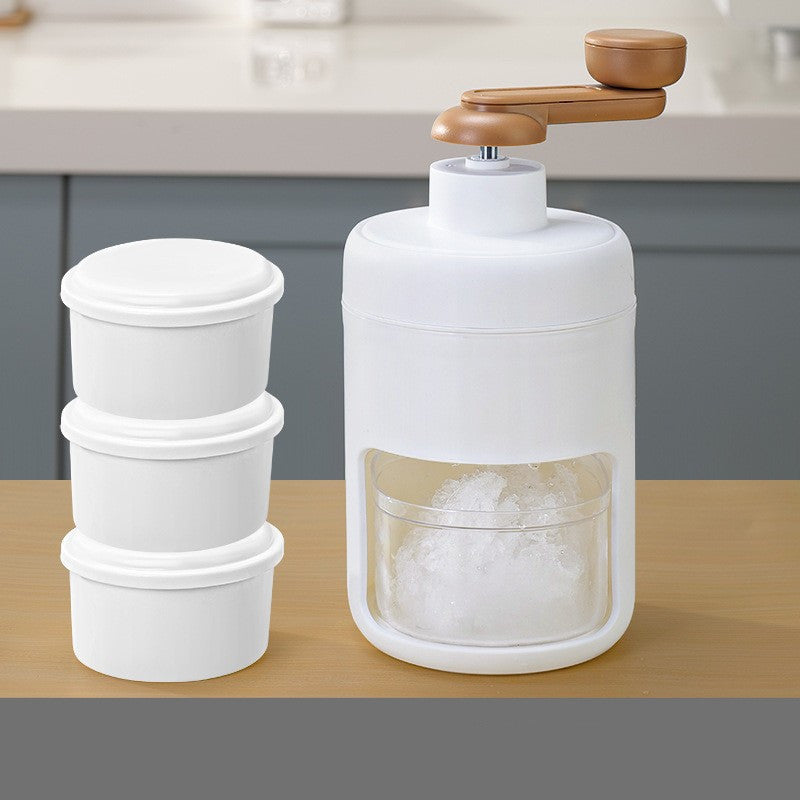 Kitchen Hand Block Shaving Machine Small Ice Maker Kitchen DealSniper.net White With 3PCS Ice box