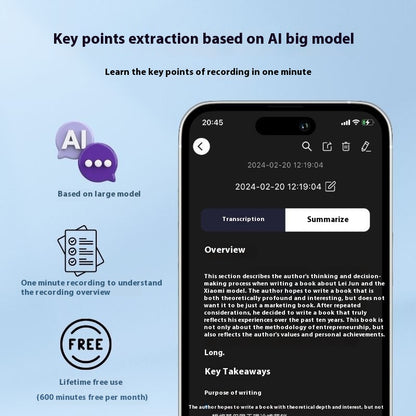 AI Smart Voice Recorder With AI Conversion And Big Model Summary Ai Recorder dealsniper-net