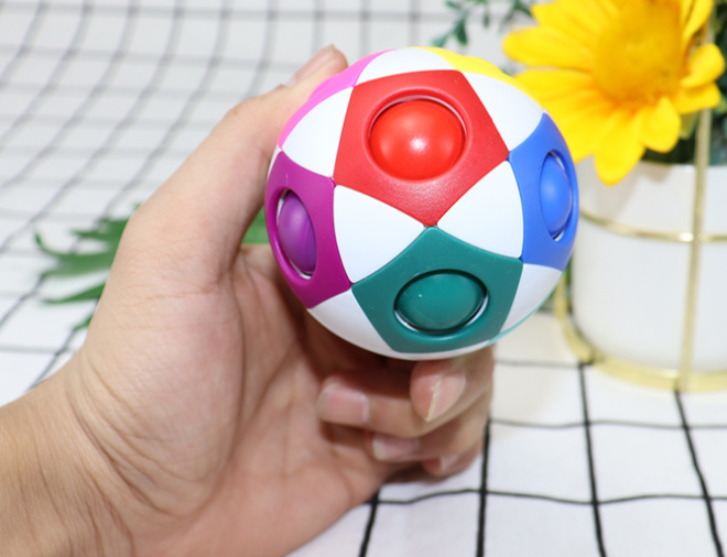 Decompression Soccer Rainbow Ball Magic Cube 12-hole Intellectual Toys Deals DealSniper.net