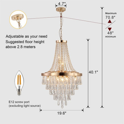 Golden Crystal Chandelier, Large Modern Luxury Chandelier