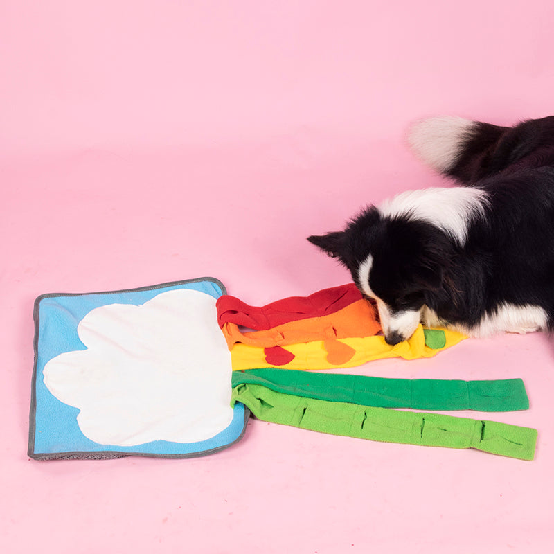 Pet Rainbow Enrichment Mat Dog Play Snuffle Mat For Boredom Pets Gym From House