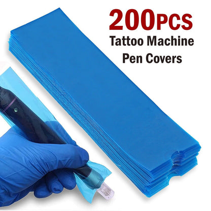 Tattoo Pen Covers 200PCS Machine Pen Sleeves Plastic Bag