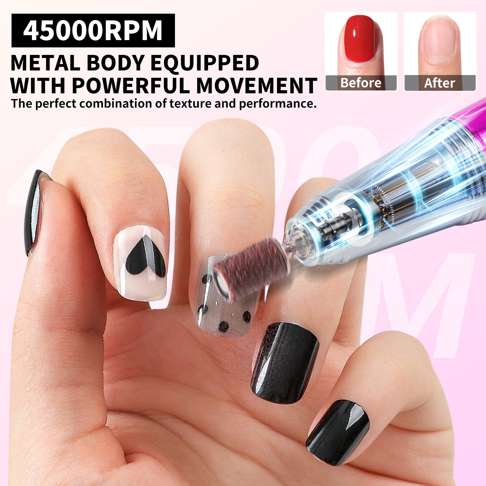 45000RPM Professional Nail Drill Kit Nail Polishing Machine Beauty dealsniper-net