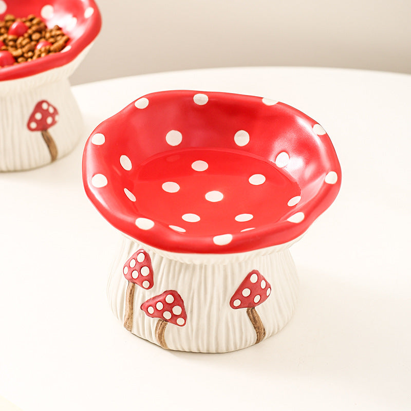 Creative Mushroom Modeling Tall Pet Bowl Cute Cat Bowl Pets dealsniper-net