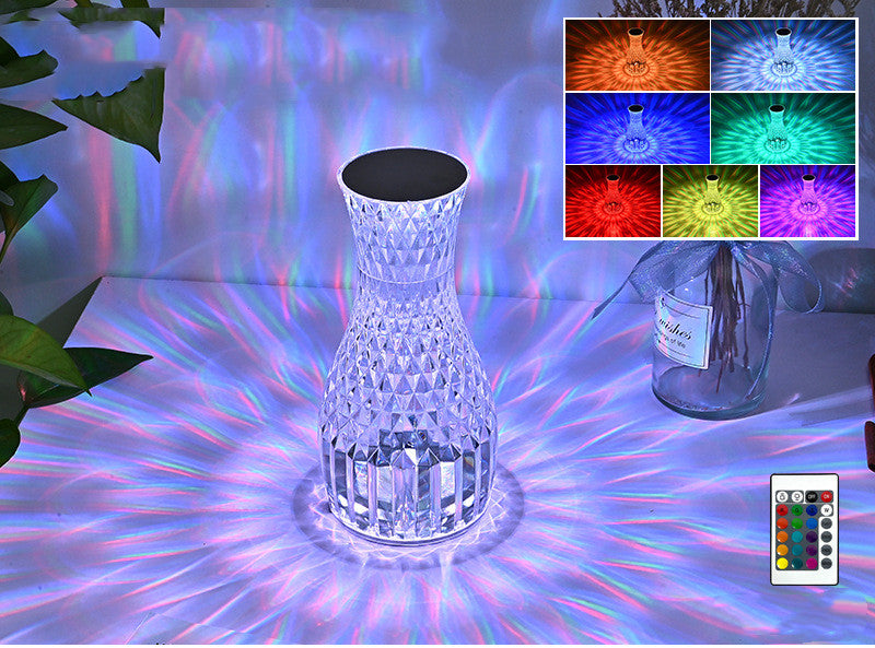 Vase Shape Atmosphere Crystal Lamp Table Lamp Home Home dealsniper-net With remote control USB