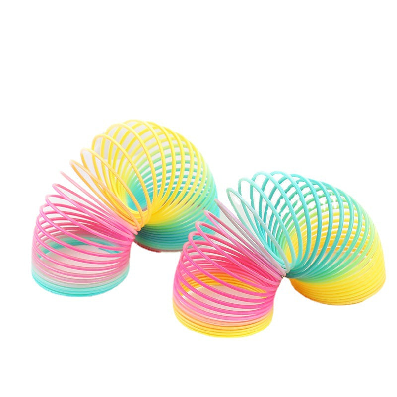 Rainbow Spring Coil Toys Plastic Folding Spring Coil Sports Game Child Funny Fashion Educational Creative Toys Gift For Children Kids dealsniper-net