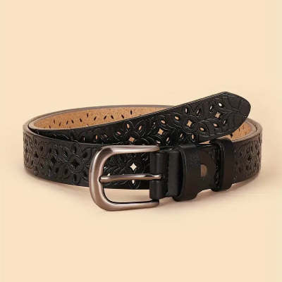 New Belt Hollow Pattern Belt Ladies Trend Waistband Women Gym From House Black 2 105cm