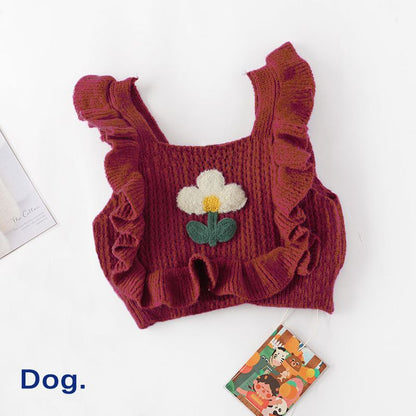 Dog Clothes Short Knitted Sweater Pet Pets Gym From House AD Rose Red L
