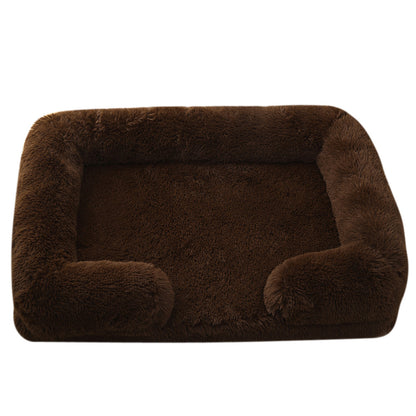 Plush Round Pet Bed Dog Bed Winter Pets Gym From House M27 Brown L No Inner Sleeve