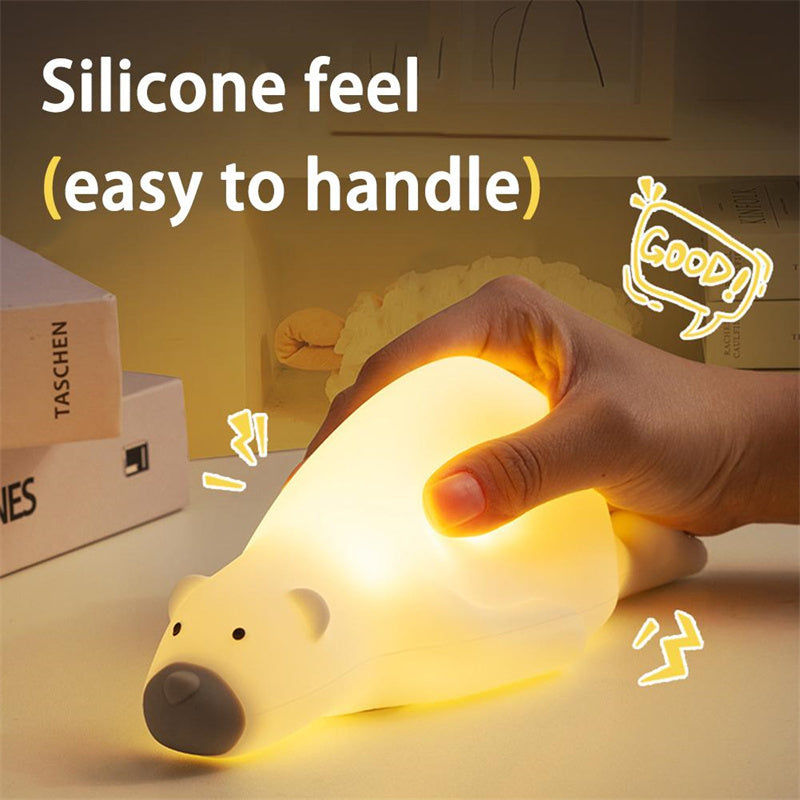 Cute Bear Silicone Night Light 3 Levels Atmosphere Table Lamp Home Decor dealsniper-net