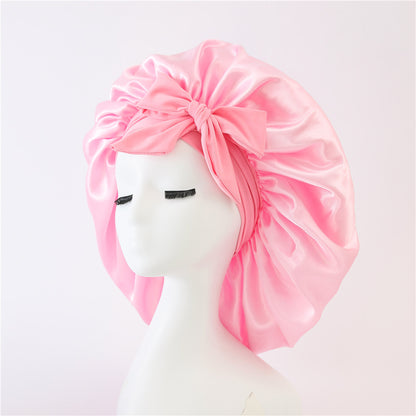 New Silk Bonnet For Sleeping Women Satin Bonnet Hair Bonnet Beauty dealsniper-net Pink