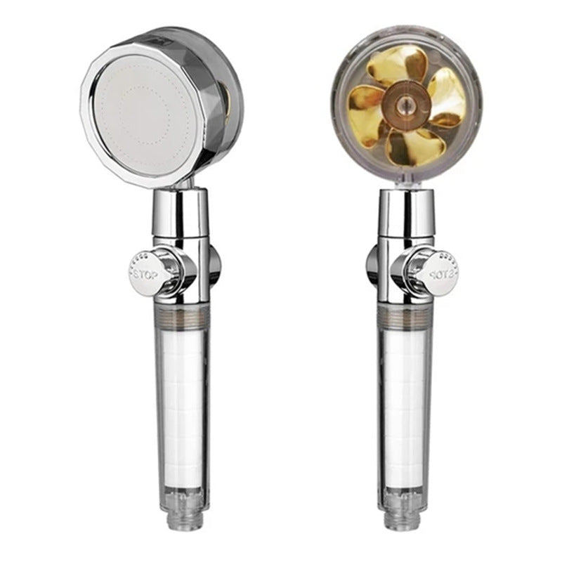 New Turbo Propeller Shower Head Water Saving High Pressure Flow House Gym From House Gold