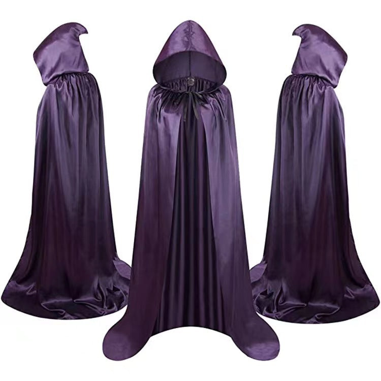 Halloween Cloak Costumes Wizard Cloak For Children Hooded Holidays null Purple 120cm