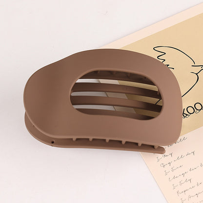 Flat Oval Barrettes Back Head Hair Claw Women DealSniper.net Frosted Deep Coffee Pc