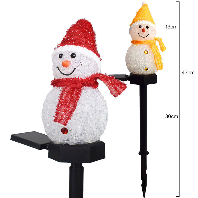 Outdoor LED Solar Snowman Light Landscape Lamp Decorations