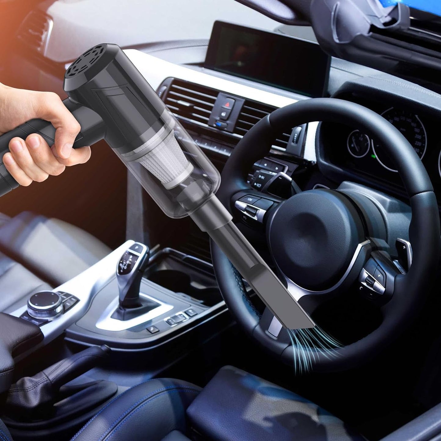 Powerful Handheld Vacuum Cleaner For Car Home Cleaning Cordless, Rechargeable 2 In 1 Mini Vacuum Blower 18000PA Suction Lightweight Portable Black Home dealsniper-net