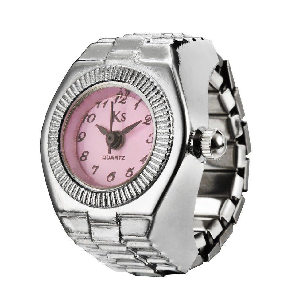 Simple All-Match Ring Watch Alloy Creative Watch Jewelry DealSniper.net Pink