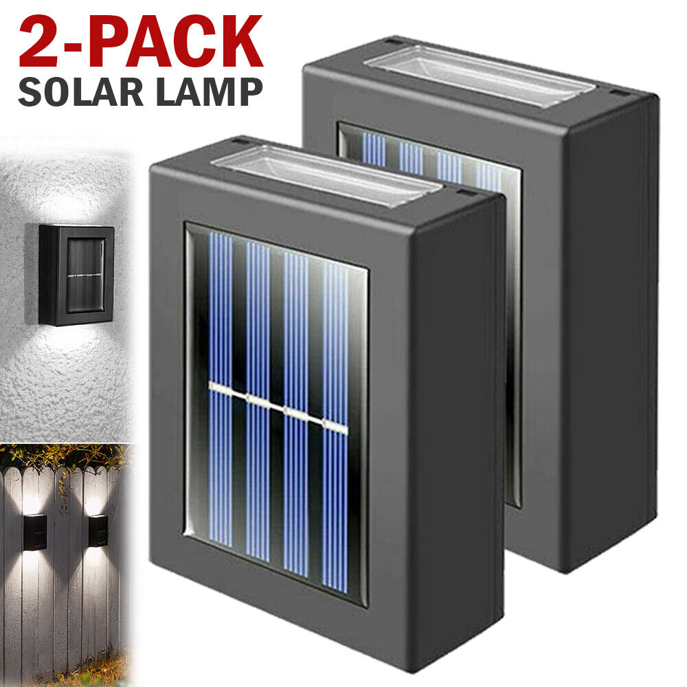 Outdoor Solar 2 LED Deck Lights Path Garden Patio Pathway Stairs Step Fence Lamp Home dealsniper-net White Solar