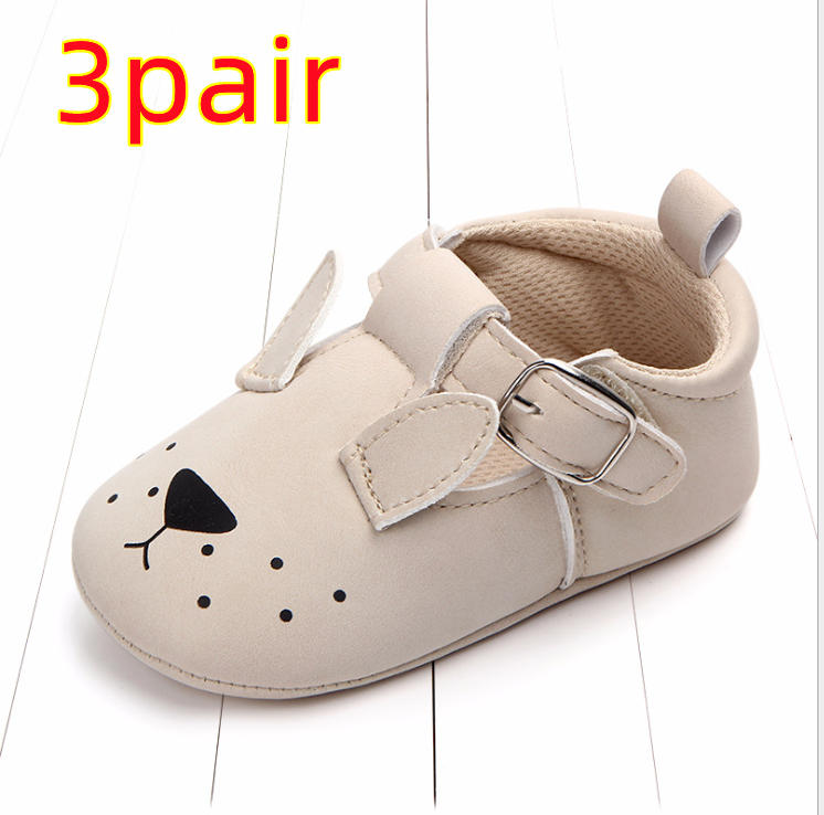 Spring and autumn cartoon animal baby shoes matte leather non-slip soft bottom baby shoes wholesale 0884 Kids DealSniper.net Dog A 3pair 11CM
