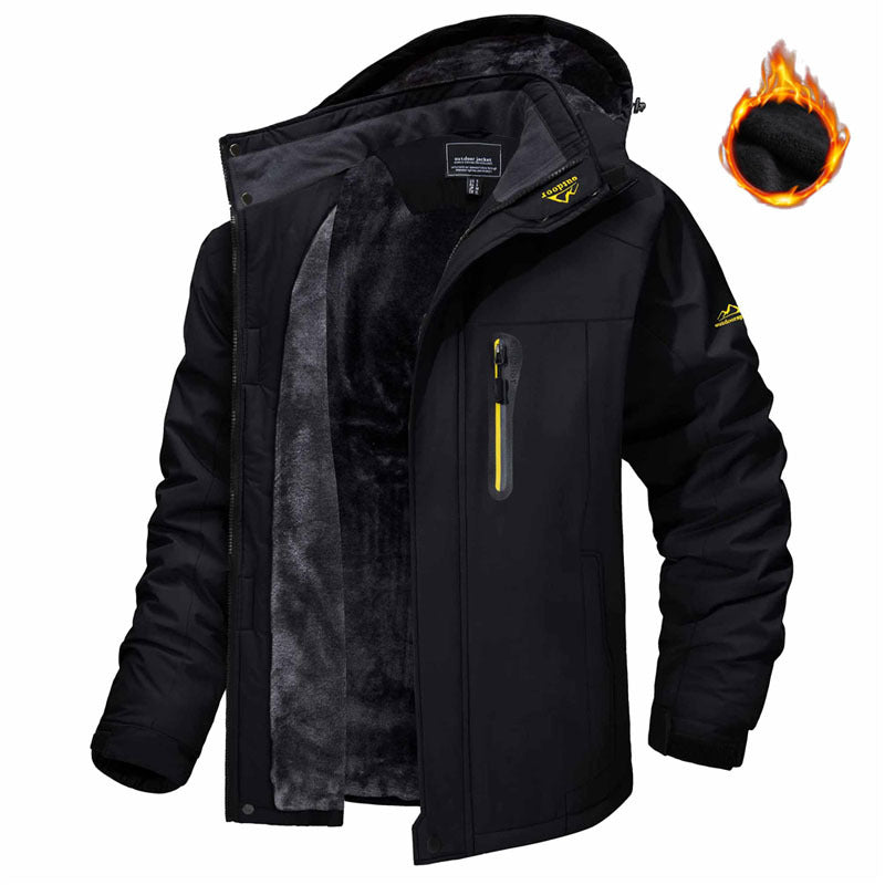 Winter Hooded Jacket Fashion Casual Warm Fleece Coat Men Gym From House