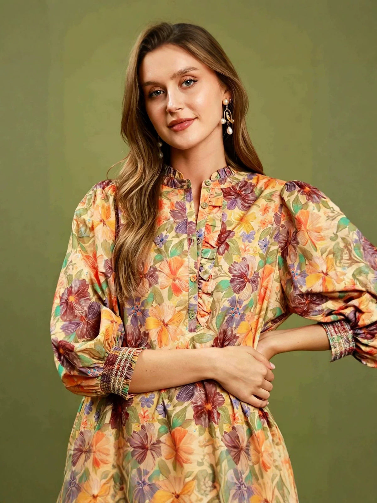 New Arrival Dresses Casual Fashion Floral Print Dress Women Gym From House