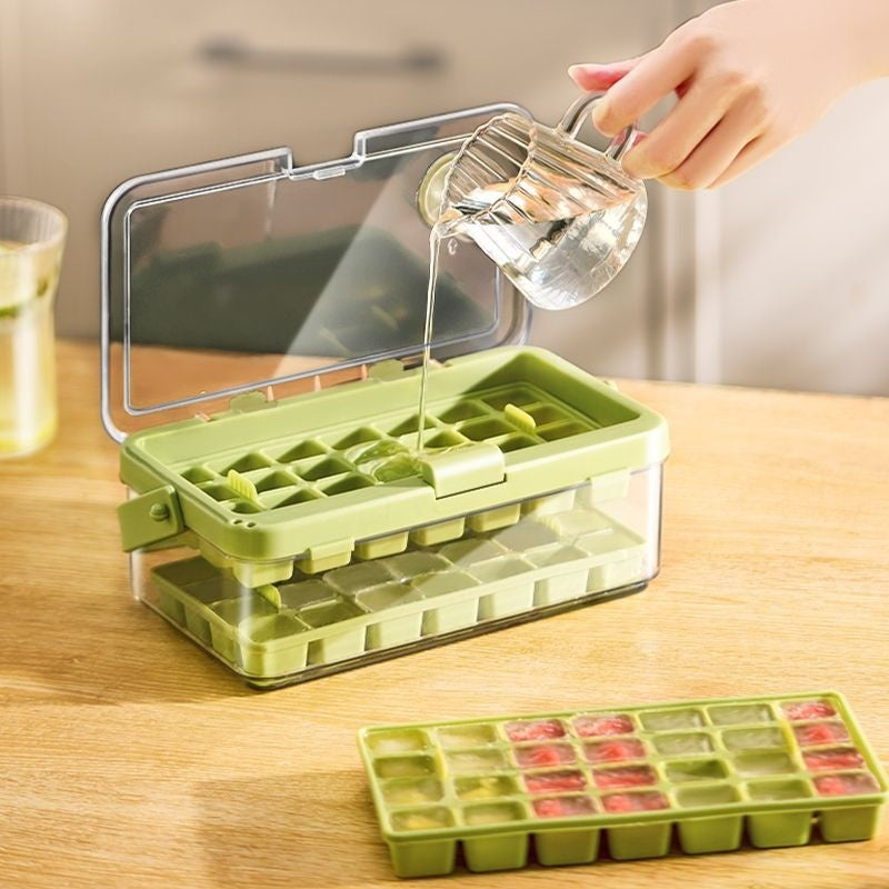 Food Grade Ice Maker Double-layer Push-type Silicone Ice Tray Kitchen dealsniper-net