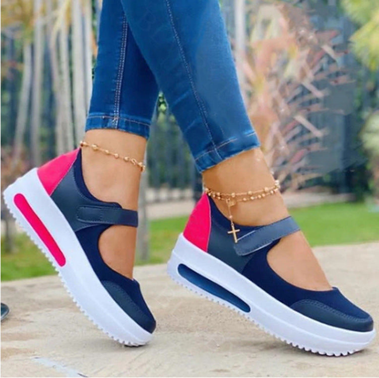 Women Fashion Vulcanized Sneakers Platform Solid Color Flats