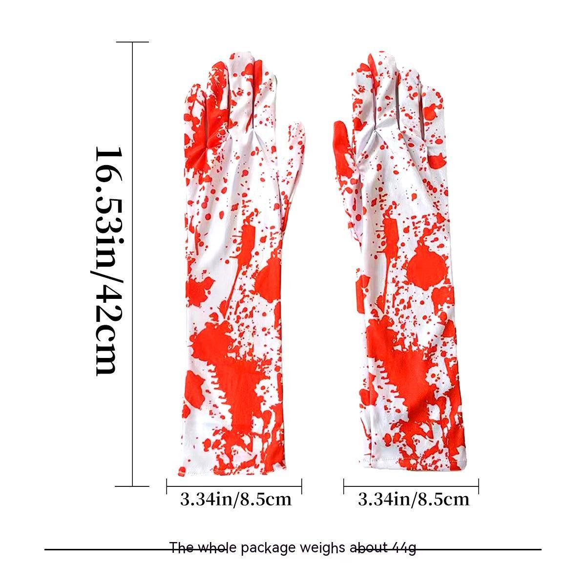 Halloween Gloves Horror Atmosphere Decorative Blood Gloves Holidays DealSniper.net A Pair Of Gloves Free Size