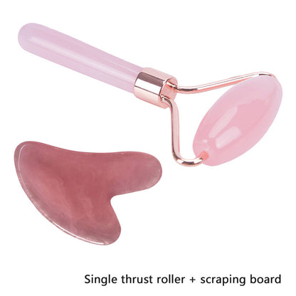 Face Lift Up Wrinkle Remover Gua Sha Stone For Face Massage Beauty Gym From House Single wheel pink