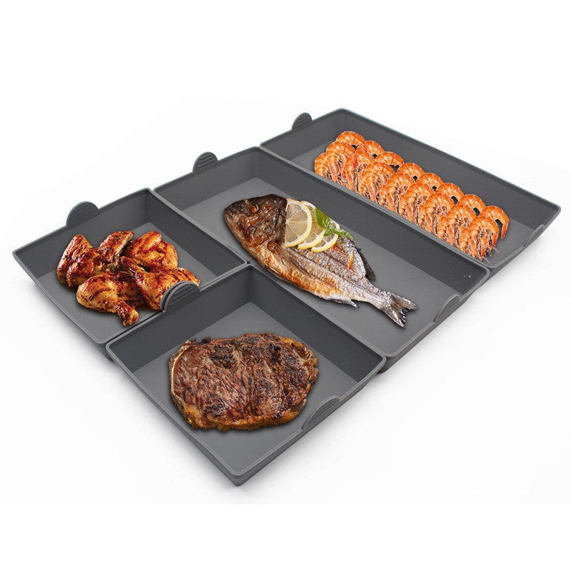 Household Silicone Baking Tray Separator Kitchen DealSniper.net Black Rectangle30x14.5x4.8cm