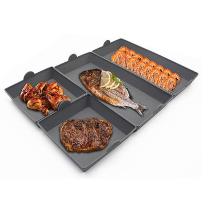 Household Silicone Baking Tray Separator Kitchen DealSniper.net Black Rectangle30x14.5x4.8cm