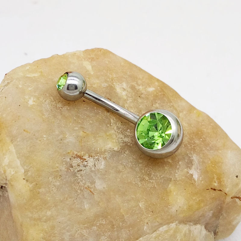 Puncture Hypoallergenic Titanium Steel Navel Buckle Belly Nail Jewelry dealsniper-net Light Green