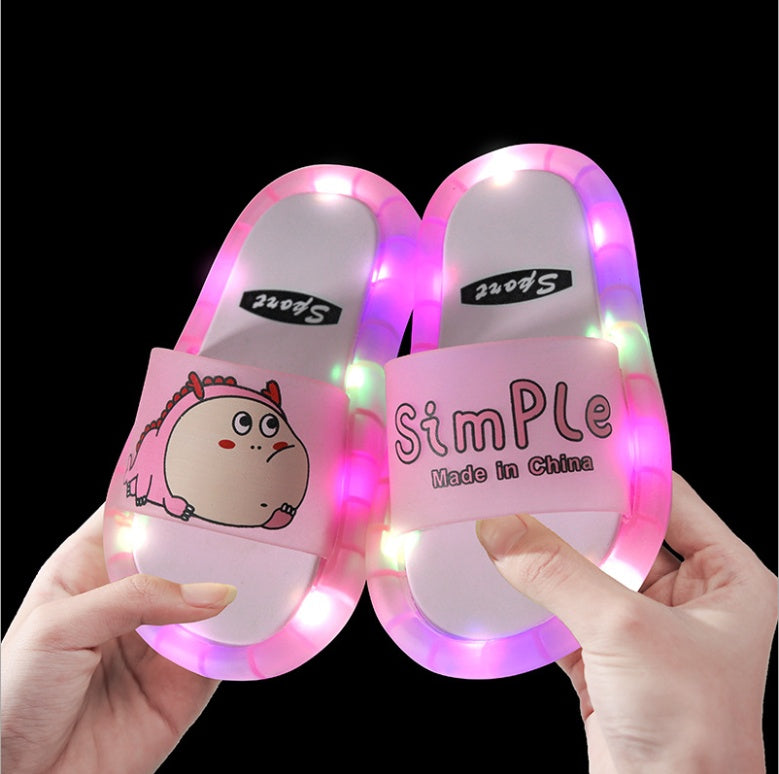 Children's Glowing Cartoon Dinosaur Slippers Kids Gym From House