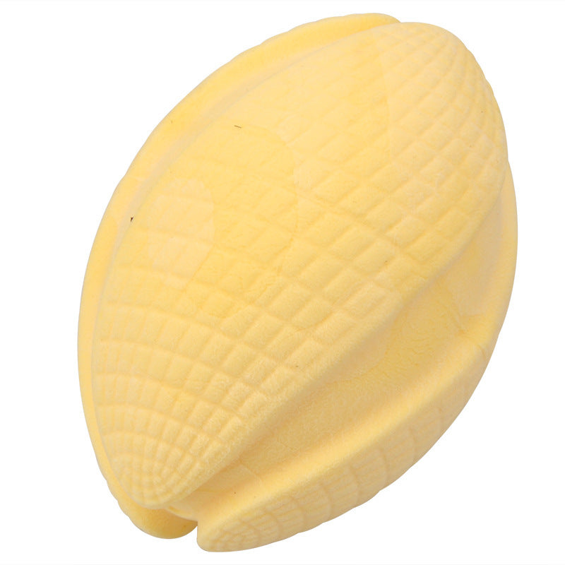 TPR Foaming Milk Flavored Football Pet Toy Pets DealSniper.net Yellow