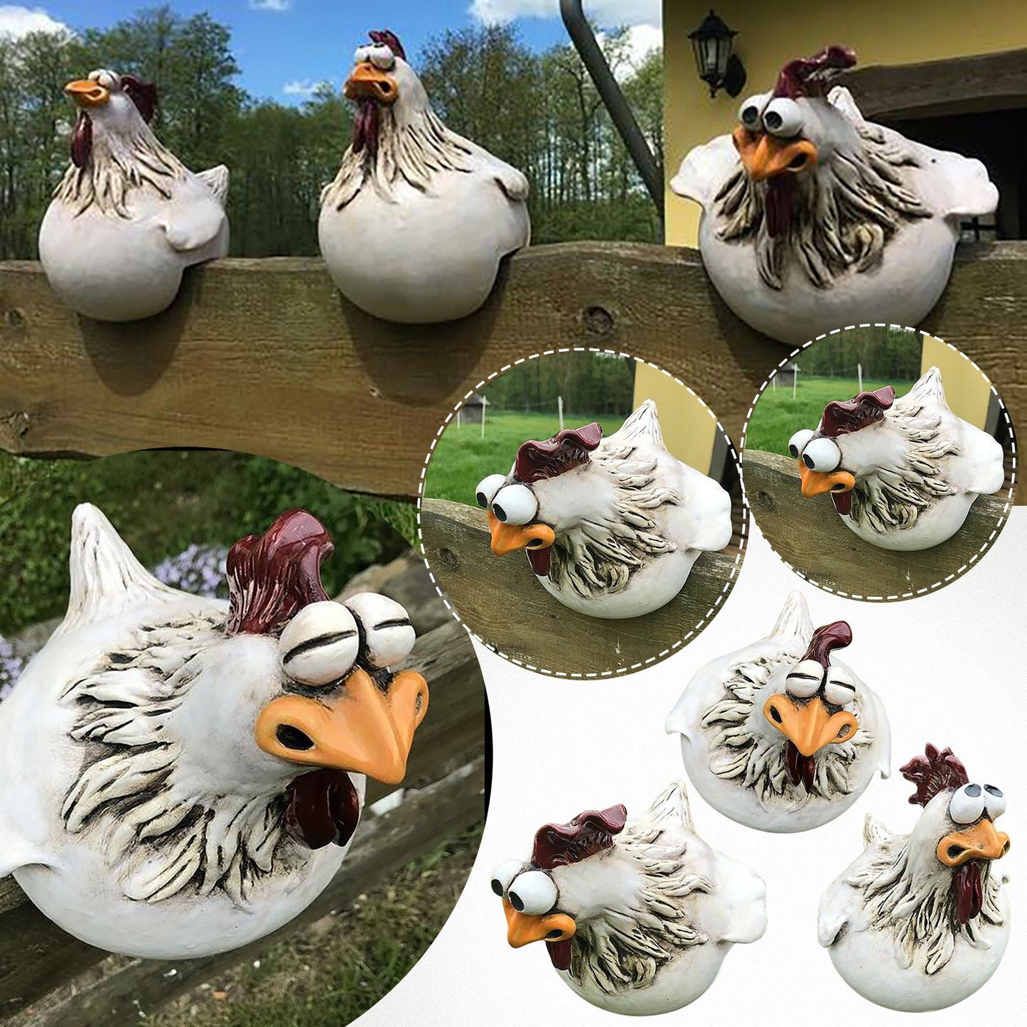 Courtyard Art Decoration Chicken Garden Lawn Statue Side Seat Interior Garden dealsniper-net