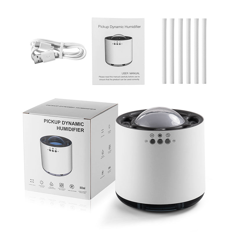 Voice Control Colorful Led Lamp Humidifier 800ml USB Cool Mist House DealSniper.net White
