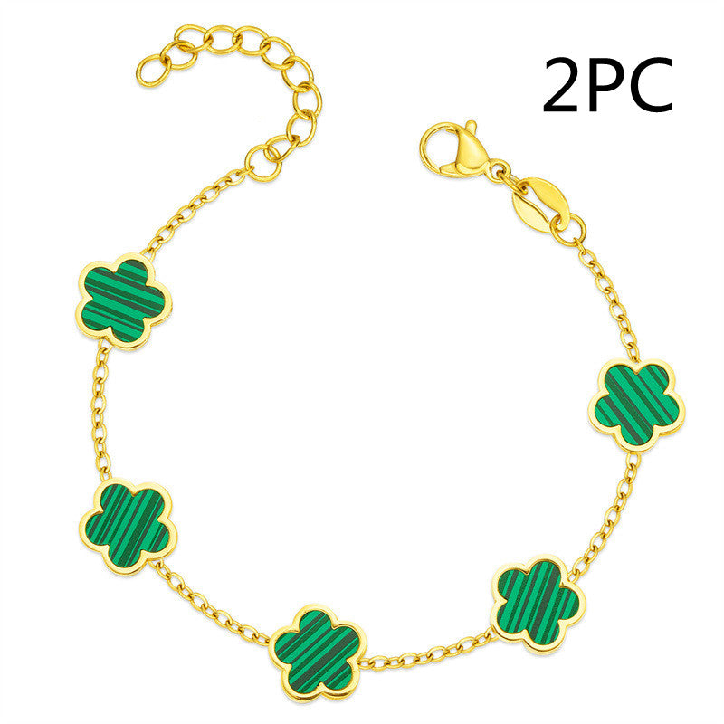 Small Fresh And Lovely Green Drop Gum Flower Jewelry Gym From House Green 2PCS