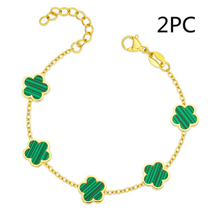 Small Fresh And Lovely Green Drop Gum Flower Jewelry Gym From House Green 2PCS