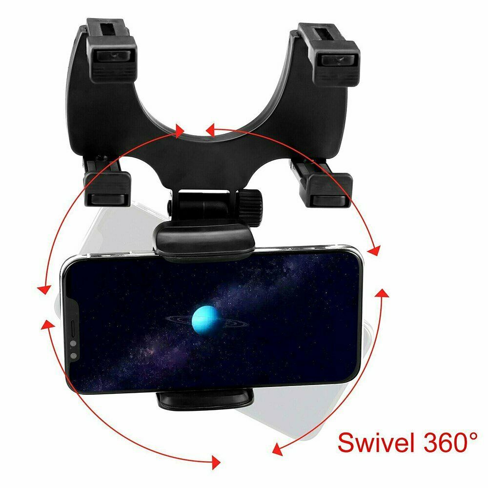 Universal Car Rear View Mirror Mount Stand GPS Cell Phone Holder 360 Rotation Phones dealsniper-net